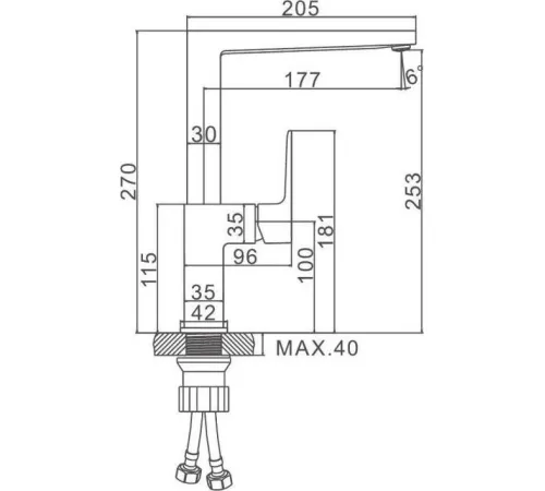 Смеситель Ledeme L4073W