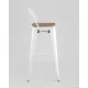 Стул Stool Group Tolix Wood со спинкой YD-H675E-W LG-02 белый глянцевый/светлое дерево
