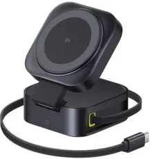 Сетевое зарядное Baseus PicoGo Series 2-in-1 Magnetic Wireless Charger Qi2 67W P10276800123-00 черный