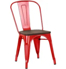 Стул Stool Group Tolix Wood YD-H440B-W LG-03 красный глянцевый/темное дерево