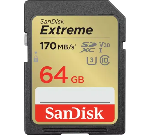 Карта памяти SanDisk Extreme SDXC SDSDXV2-064G-GNCIN 64GB